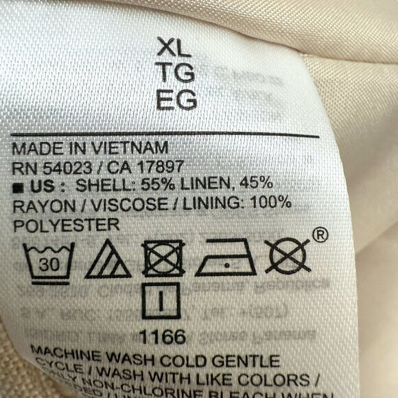 OLD NAVY Double Breasted Blazer Womens XL Beige Linen Blend Boyfriend Jacket - Picture 8 of 8